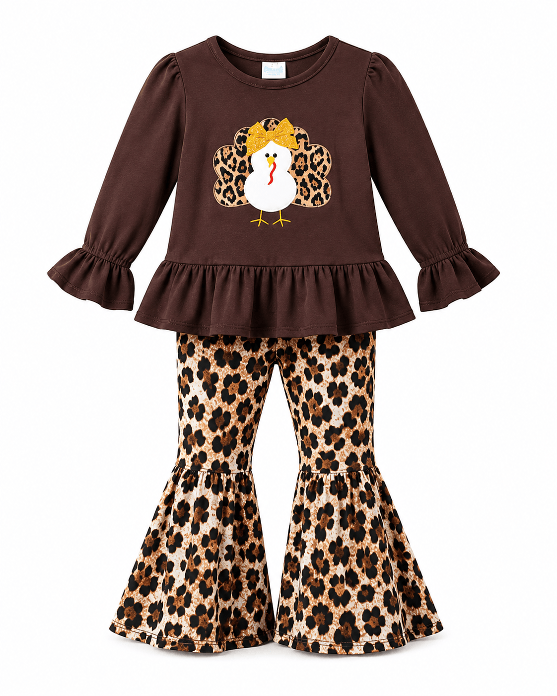ILTEX Apparel Kids Clothing Turkey Thanksgiving Brown Cheetah Outfit Kids