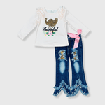 ILTEX Apparel Kids Clothing Turkey Thanksgiving Light Pink Denim Outfit Kids