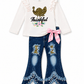 ILTEX Apparel Kids Clothing Turkey Thanksgiving Light Pink Denim Outfit Kids