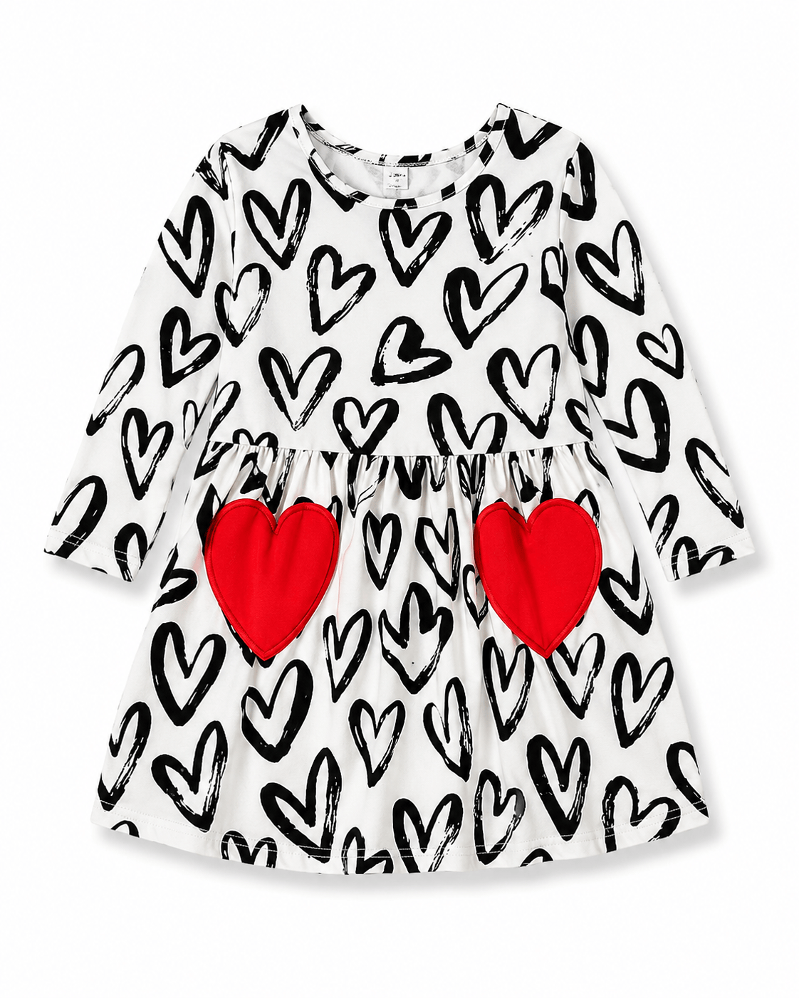 ILTEX Apparel Kids Clothing Valentine Heart Black & White Dress