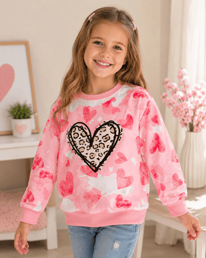 ILTEX Apparel Kids Clothing Valentine Heart Pink Kids Top