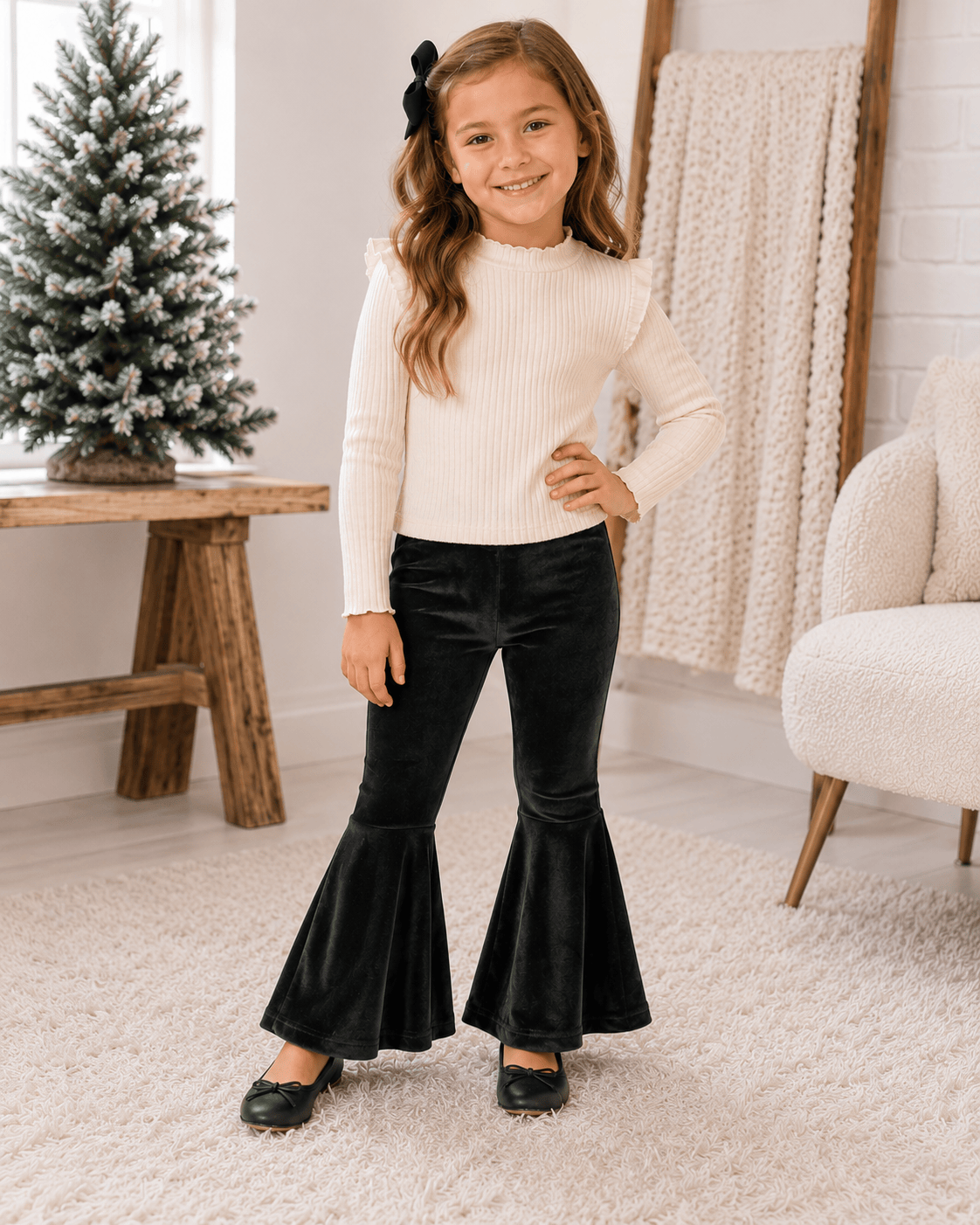 ILTEX Apparel Kids Clothing Velvet Bell Bottom Pants