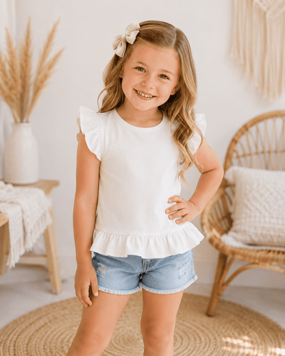 ILTEX Apparel Kids Clothing White / 1-2 years Ruffles Sleeveless Top Kids