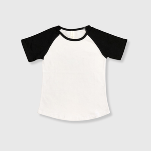 ILTEX Apparel Kids Clothing White/Black / 1-2 years Short Sleeve Blank Raglan Kids