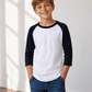 ILTEX Apparel Kids Clothing White/Black / 2T Kids Baseball Polyester Raglan Tee - White Body