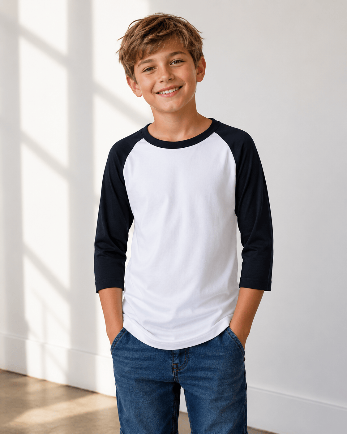 ILTEX Apparel Kids Clothing White/Black / 2T Kids Baseball Polyester Raglan Tee - White Body