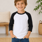 ILTEX Apparel Kids Clothing White/Black / 6 Months Kids 3/4 Sleeve Raglan Baseball T-Shirt – 25+ Colors