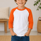 ILTEX Apparel Kids Clothing White/Orange / 2T Kids 3/4 Sleeve Raglan Baseball T-Shirt – 25+ Colors