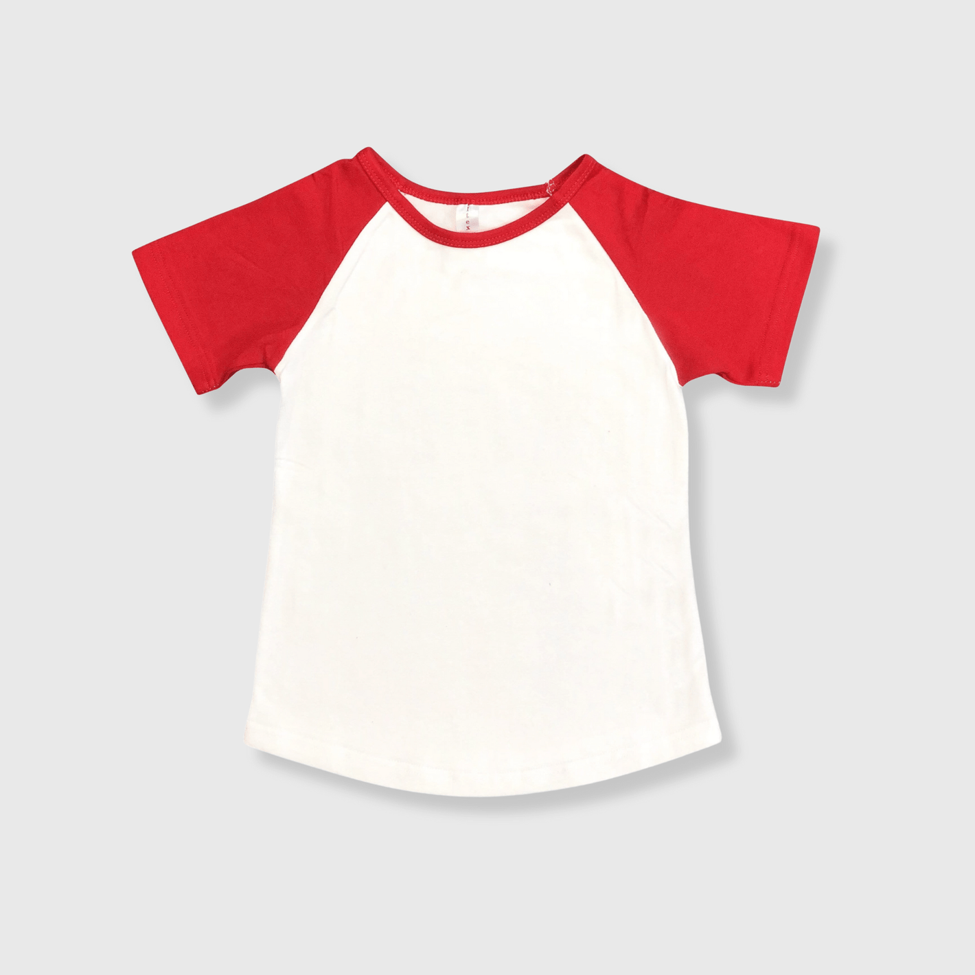 ILTEX Apparel Kids Clothing White/Red / 1-2 years Short Sleeve Blank Raglan Kids