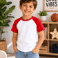 ILTEX Apparel Kids Clothing White/Red / 1-2 years Short Sleeve Blank Raglan Kids