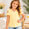 Cold Shoulder Ruffled Top Kids - Yellow