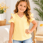 ILTEX Apparel Kids Clothing Yellow / 1-2 years Cold Shoulder Ruffled Top Kids