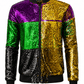 ILTEX Apparel Mardi Gras Color Block Sequin Bomber Jacket
