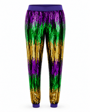 ILTEX Apparel Mardi Gras Sequin Jogger Pants