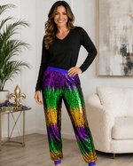 ILTEX Apparel Mardi Gras Sequin Jogger Pants