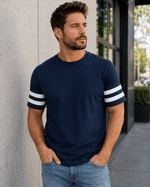 ILTEX Apparel Navy/White / Small Adult 2 Stripe Jersey T-Shirt