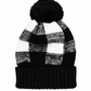 ILTEX Apparel Plaid Black Pom Pom Beanie