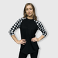 ILTEX Apparel Plaid Raglan Plaid Raglan Black White Checkered