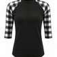 ILTEX Apparel Plaid Raglan Plaid Raglan Black White Checkered