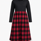 ILTEX Apparel Plaid Red Black Long Sleeve Maxi Dress Kids