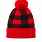 ILTEX Apparel Plaid Red Pom Pom Beanie