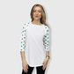 ILTEX Apparel Printed Raglans St. Patricks White Shamrock Top