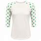 ILTEX Apparel Printed Raglans St. Patricks White Shamrock Top