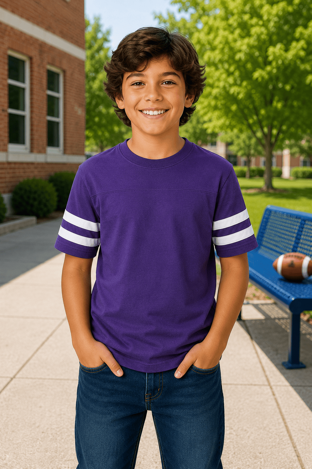 ILTEX Apparel Purple / 2T 2 Stripes Jersey T-Shirt Kids