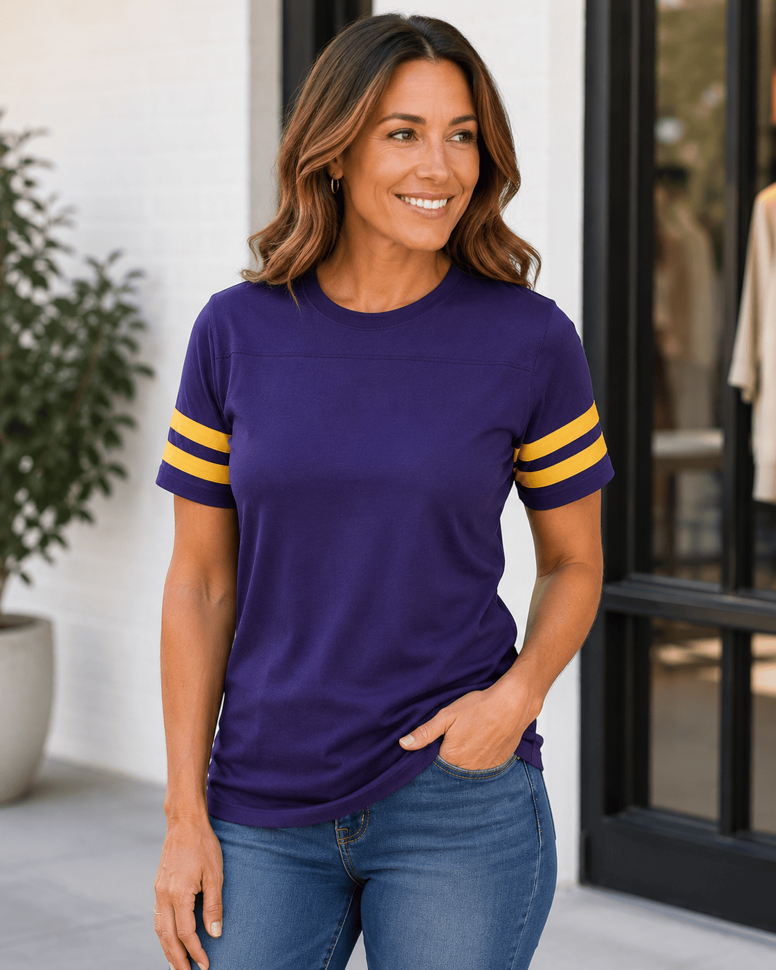 ILTEX Apparel Purple/Gold / Small Adult 2 Stripe Jersey T-Shirt