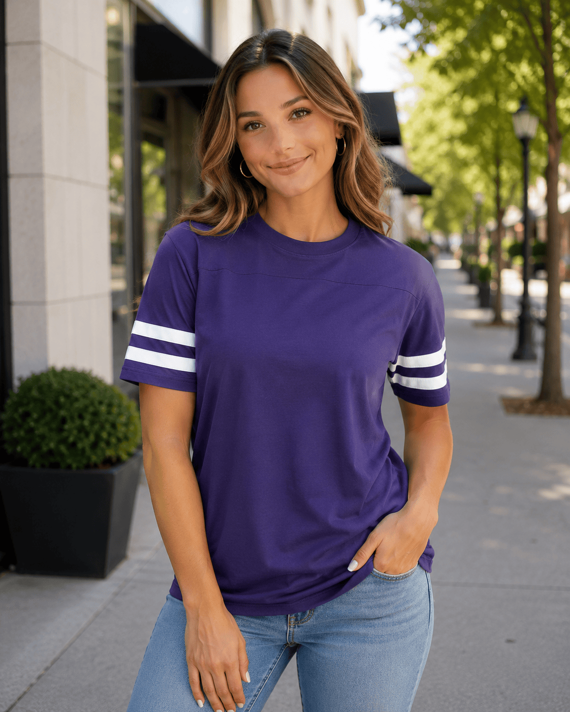 ILTEX Apparel Purple / Small 2 Stripes Jersey T-Shirt
