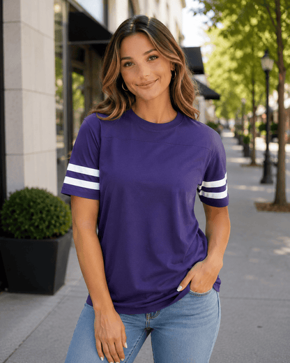 ILTEX Apparel Purple / Small 2 Stripes Jersey T-Shirt