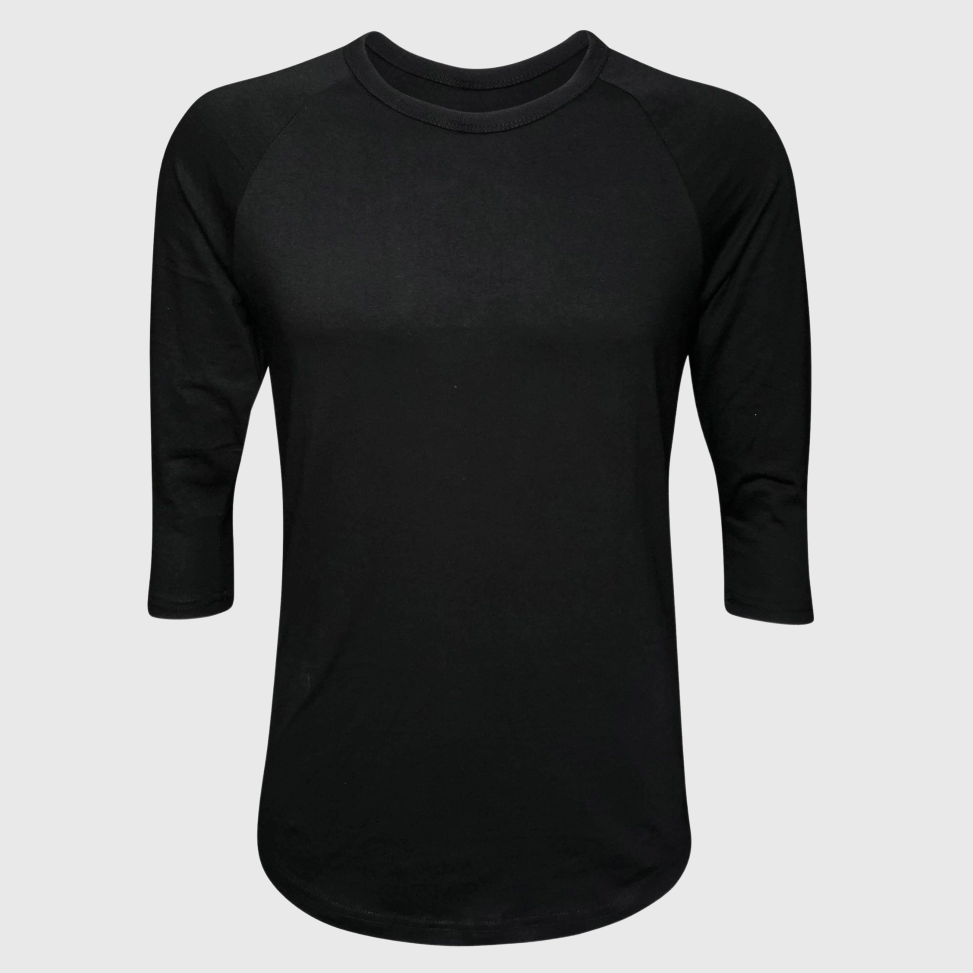 ILTEX Apparel Raglan Adult Plain Raglan 3/4 T-Shirt - Black Body