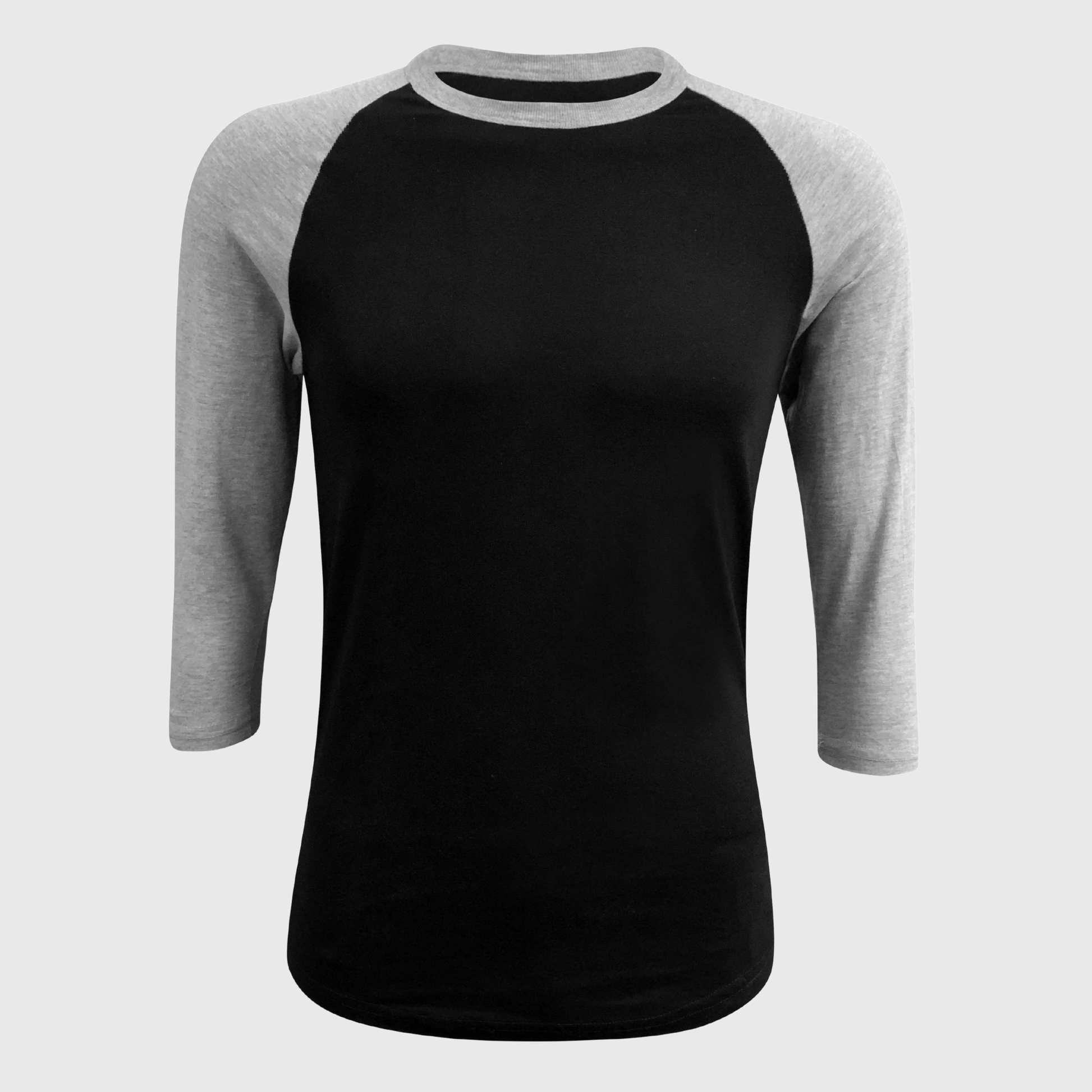 ILTEX Apparel Raglan Adult Plain Raglan 3/4 T-Shirt - Black Body