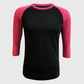 ILTEX Apparel Raglan Adult Plain Raglan 3/4 T-Shirt - Black Body