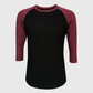 ILTEX Apparel Raglan Adult Plain Raglan 3/4 T-Shirt - Black Body