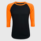 ILTEX Apparel Raglan Adult Plain Raglan 3/4 T-Shirt - Black Body