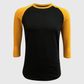 ILTEX Apparel Raglan Adult Plain Raglan 3/4 T-Shirt - Black Body