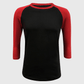 ILTEX Apparel Raglan Adult Plain Raglan 3/4 T-Shirt - Black Body