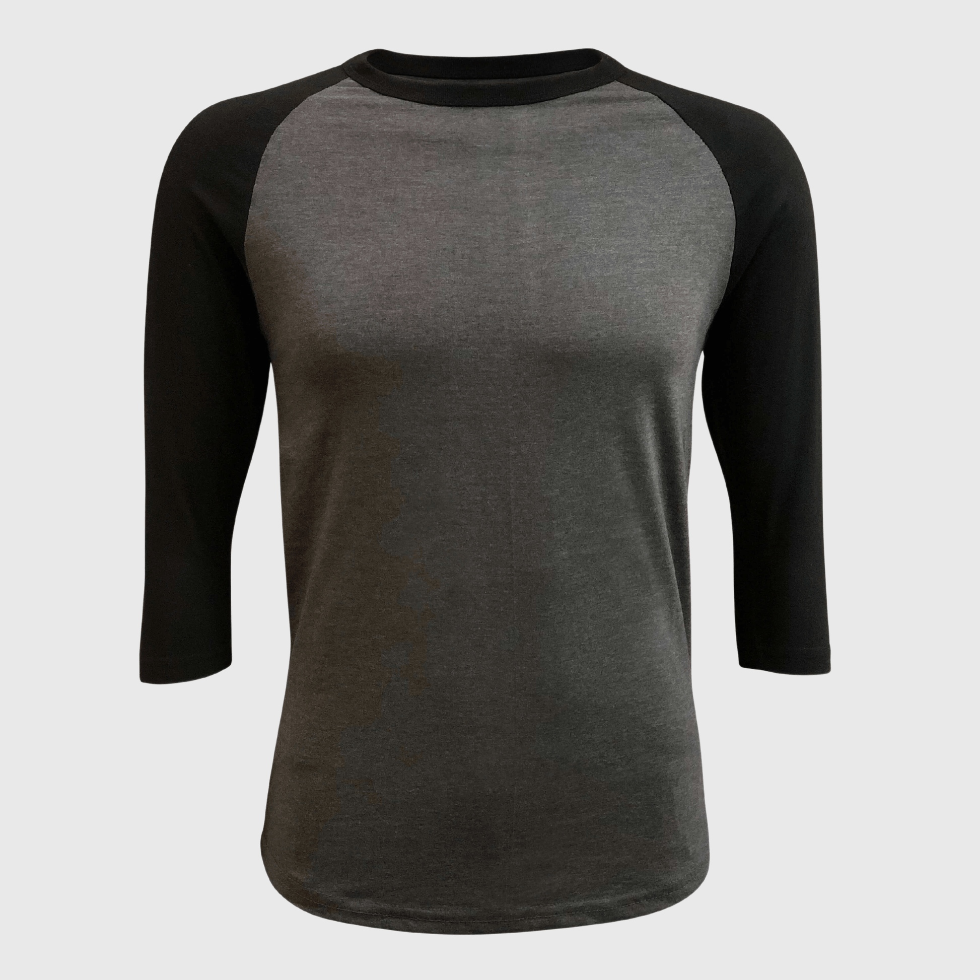 ILTEX Apparel Raglan Adult Plain Raglan 3/4 T-Shirt - Charcoal Black