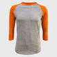 ILTEX Apparel Raglan Adult Plain Raglan 3/4 T-Shirt - Gray Body