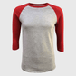 ILTEX Apparel Raglan Adult Plain Raglan 3/4 T-Shirt - Gray Body