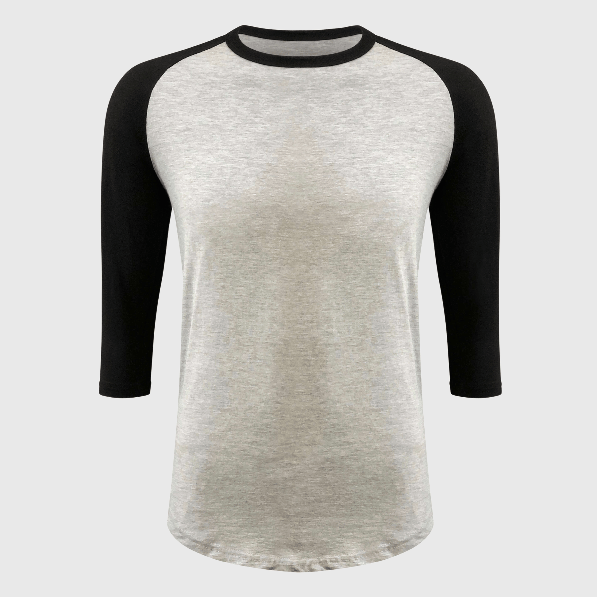 ILTEX Apparel Raglan Adult Plain Raglan 3/4 T-Shirt - Gray Body