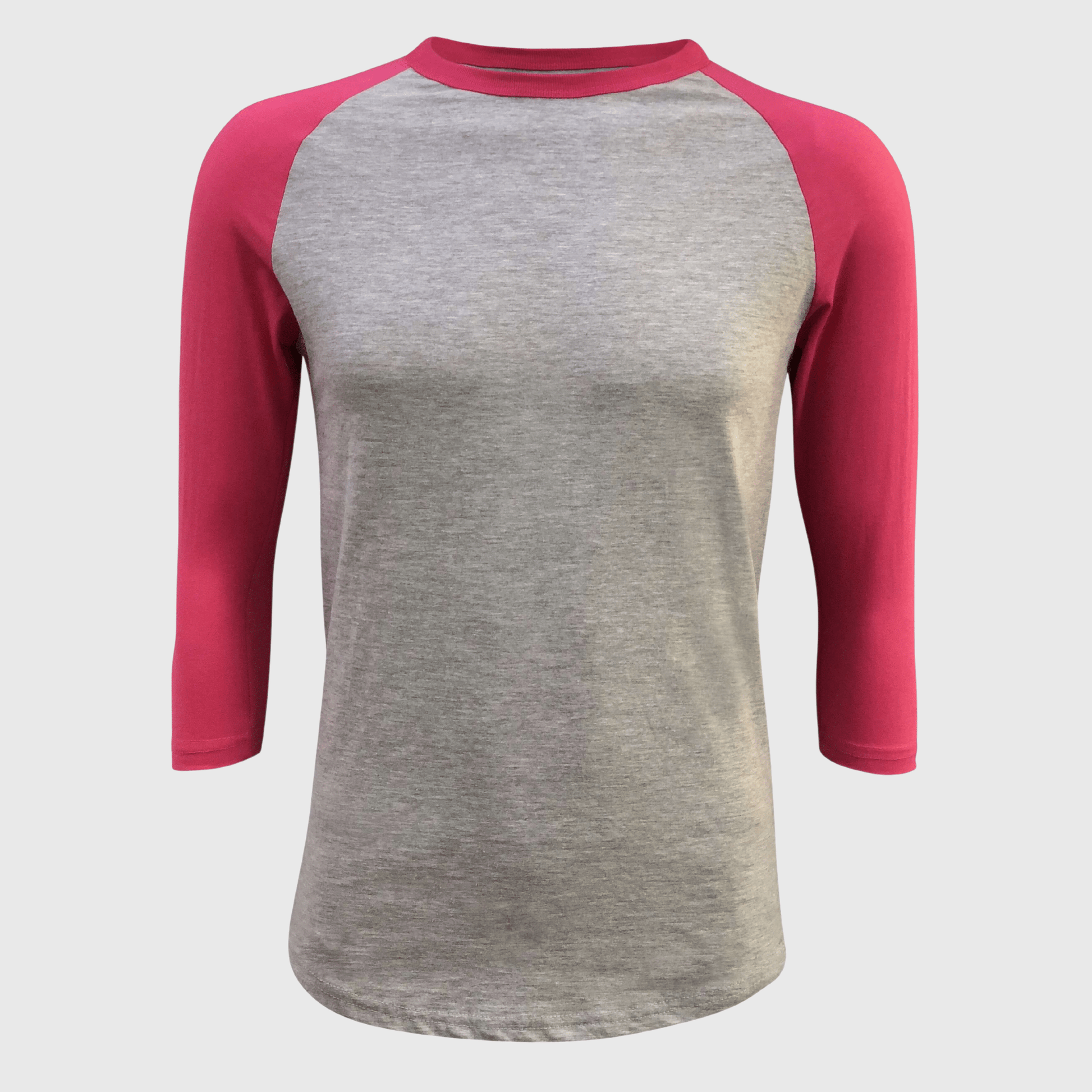 ILTEX Apparel Raglan Adult Plain Raglan 3/4 T-Shirt - Gray Body