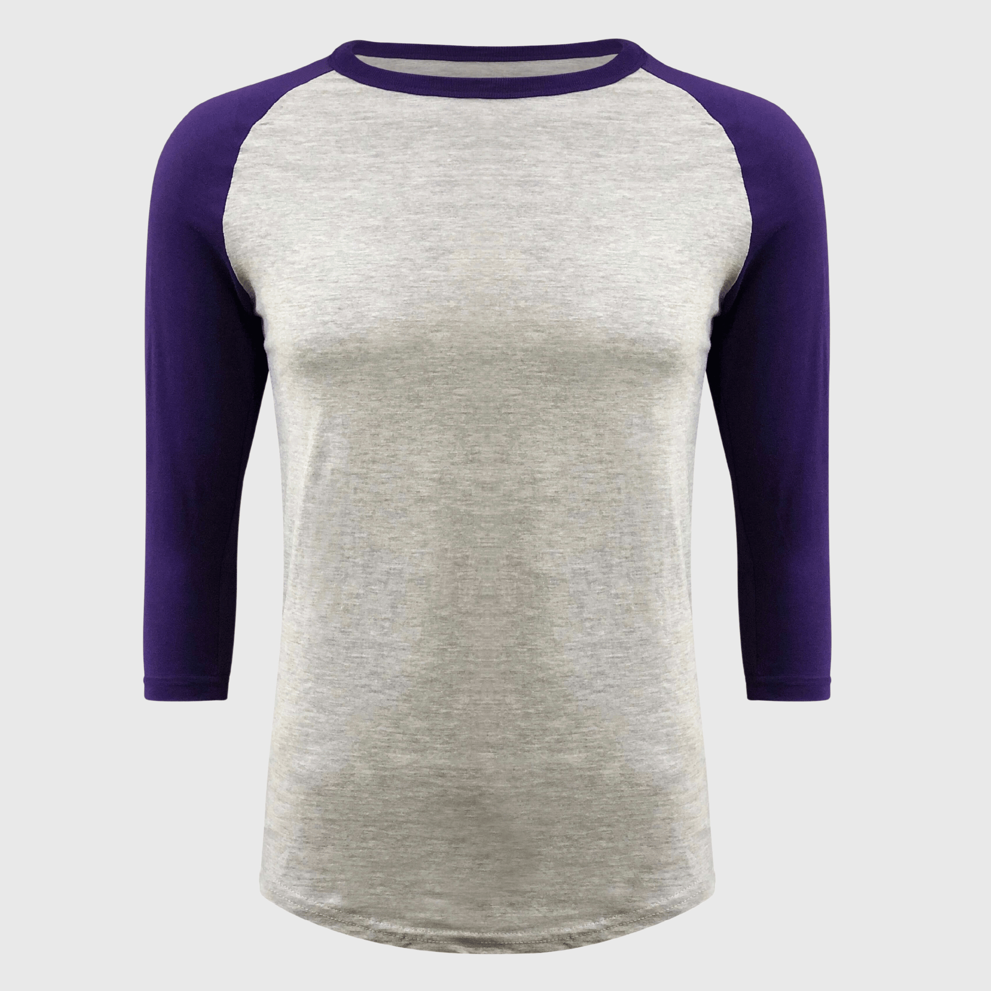 ILTEX Apparel Raglan Adult Plain Raglan 3/4 T-Shirt - Gray Body