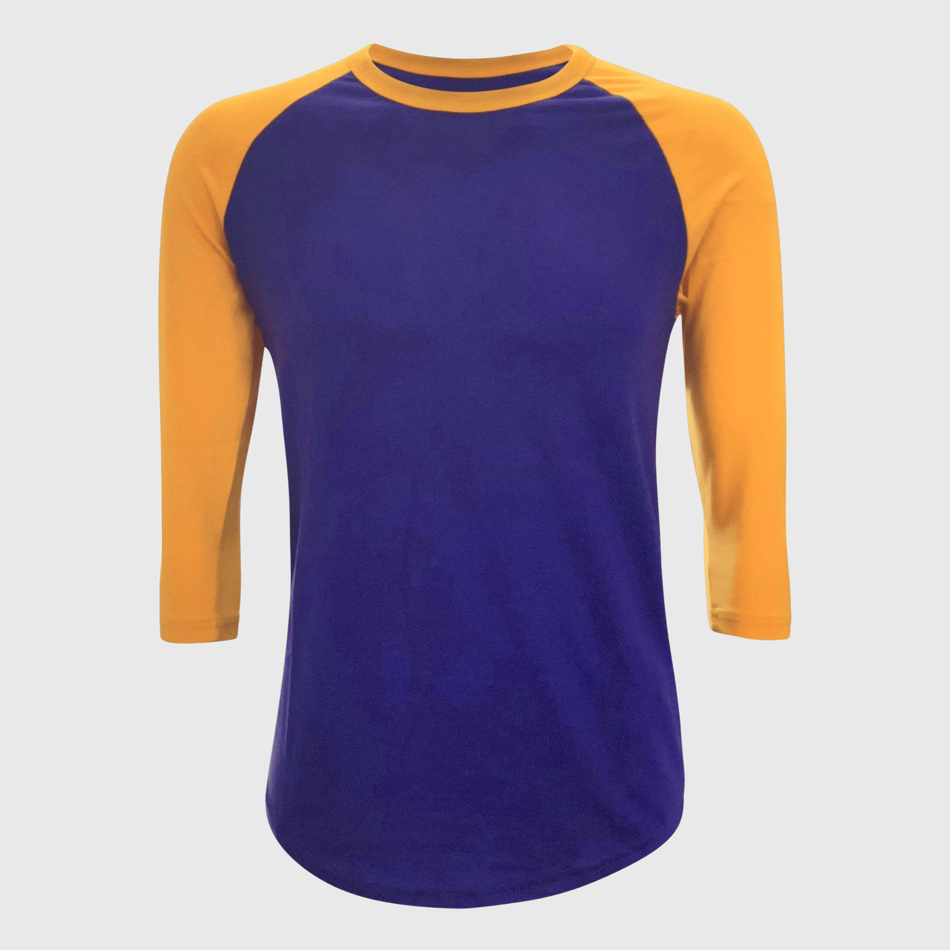 ILTEX Apparel Raglan Adult Plain Raglan 3/4 T-Shirt - Purple Gold