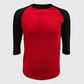 ILTEX Apparel Raglan Adult Plain Raglan 3/4 T-Shirt - Red Black