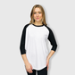 ILTEX Apparel Raglan Adult Plain Raglan 3/4 T-Shirt - White Body