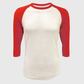 ILTEX Apparel Raglan Adult Plain Raglan 3/4 T-Shirt - White Body