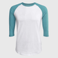 ILTEX Apparel Raglan Adult Plain Raglan 3/4 T-Shirt - White Body