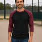 ILTEX Apparel Raglan Black/Maroon / Small Adult 3/4 Sleeve Raglan Baseball Tee | 35+ Colors